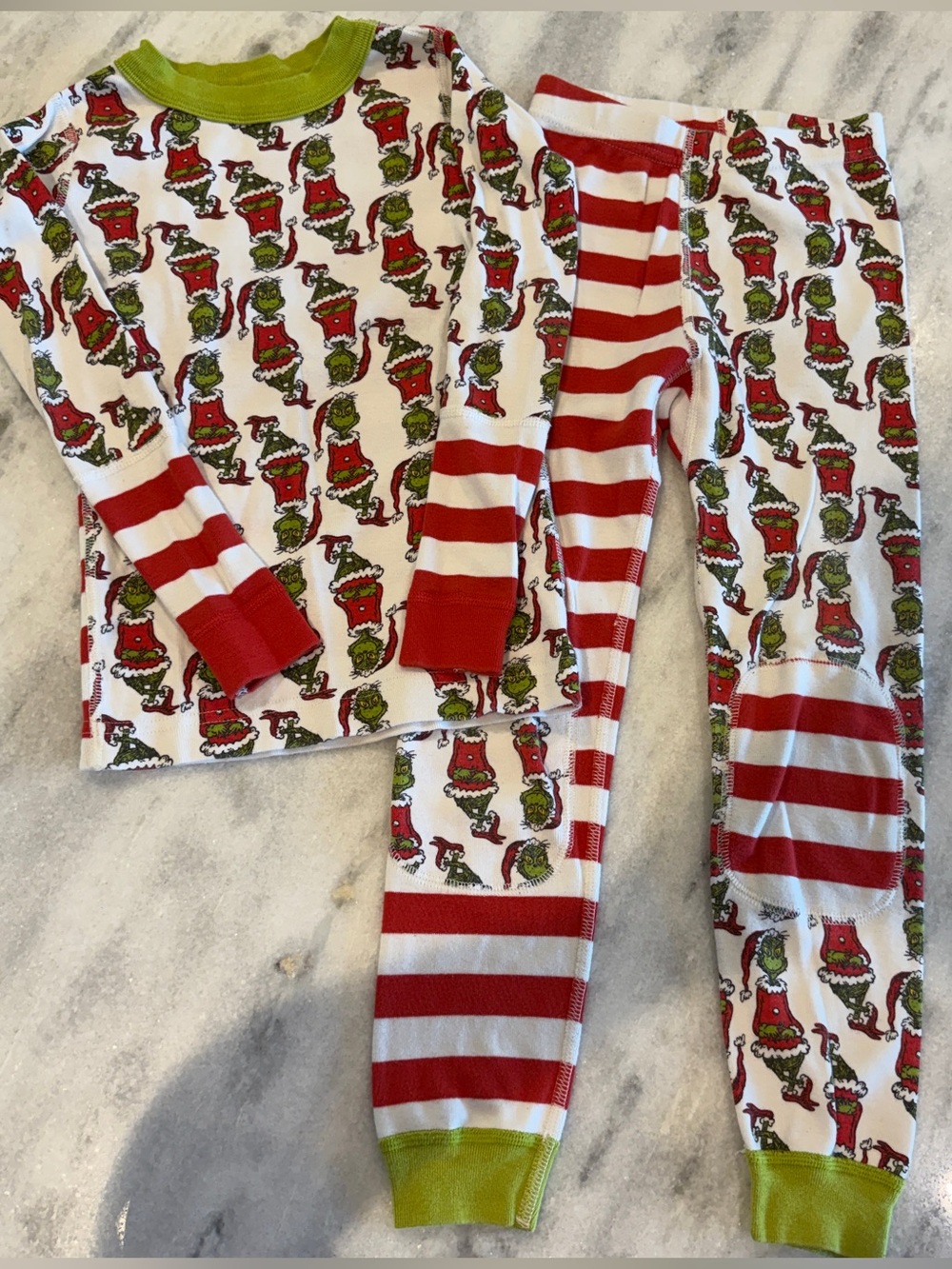 Hanna Andersson Size 5 Christmas Grinch Pajama Set Cotton